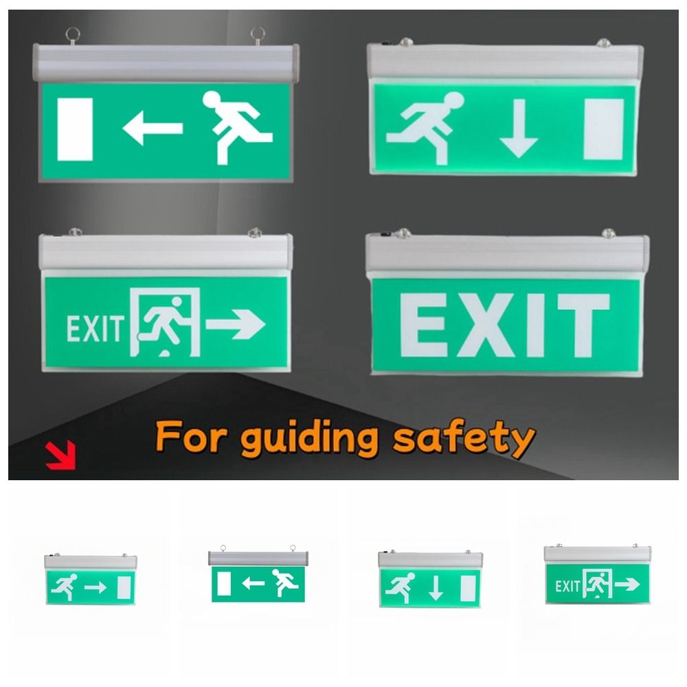 Emergency Exit Sign - ไฟฉุกเฉิน LED เชิงพาณิชย์ ป้ายทางออก หลอดไฟสีเขียว ไฟแสดงสถานะการอพยพ