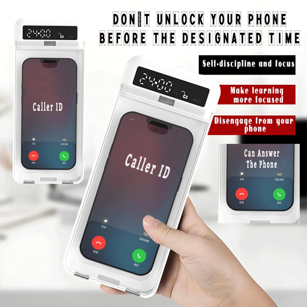 Medicine Cabinet Lock - กล่องล็อคโทรศัพท์แบบพกพาพร้อมตัวตั้งเวลา ฝาใส จอ LCD กล่องเก็บโทรศัพท์ ควบคุมด้วยตนเอง