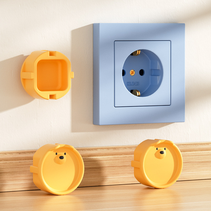 Outlet Cover Baby - ฝาครอบปลั๊กไฟป้องกันเด็ก, ฝาครอบซิลิโคนลายการ์ตูนป้องกันไฟดูดและกันฝุ่นสำหรับเด็ก