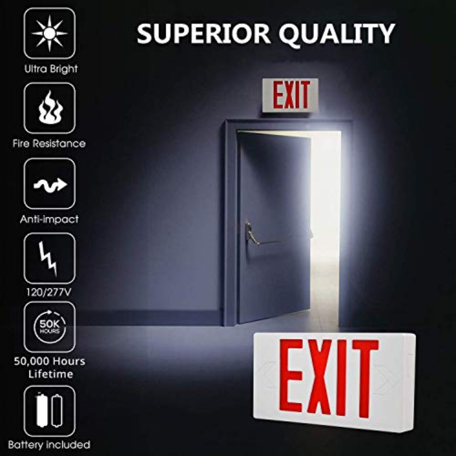 ป้ายทางออก LED แบบบางพิเศษ, ไฟ - Emergency Exit Sign บทวิจารณ์และราคา