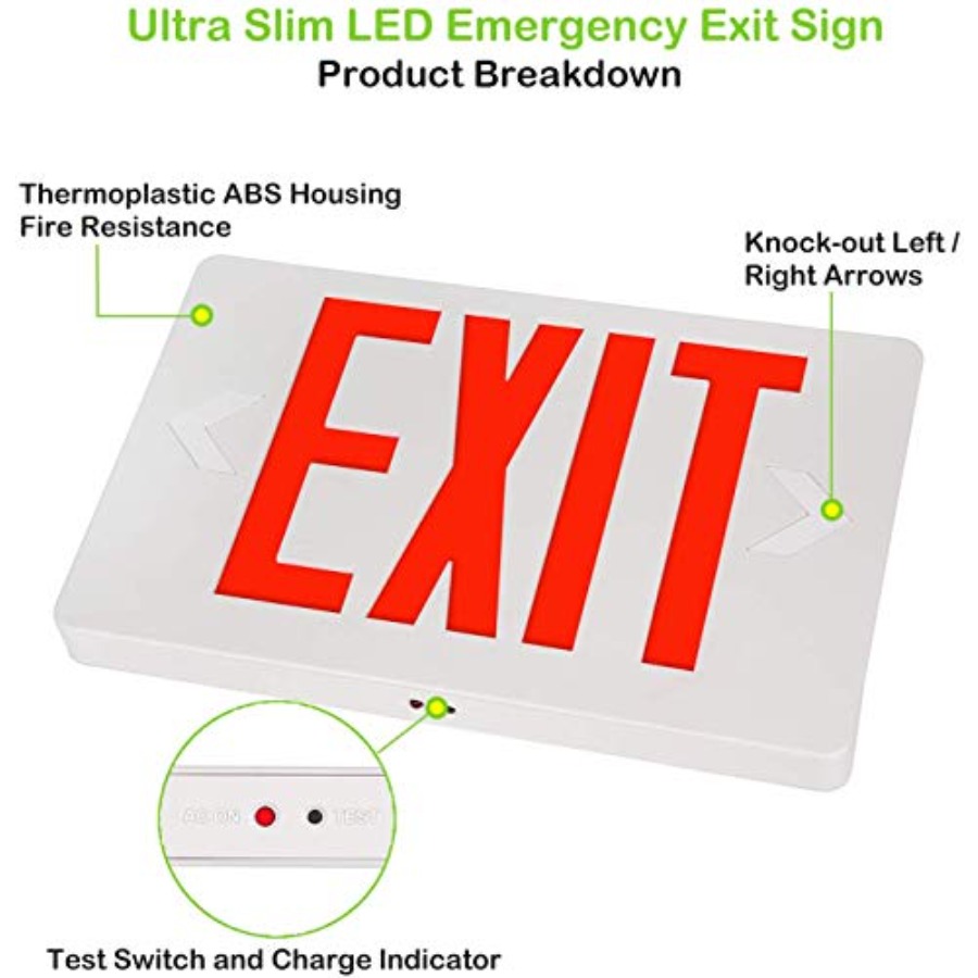 ป้ายทางออก LED แบบบางพิเศษ, ไฟ - Emergency Exit Sign บทวิจารณ์และราคา