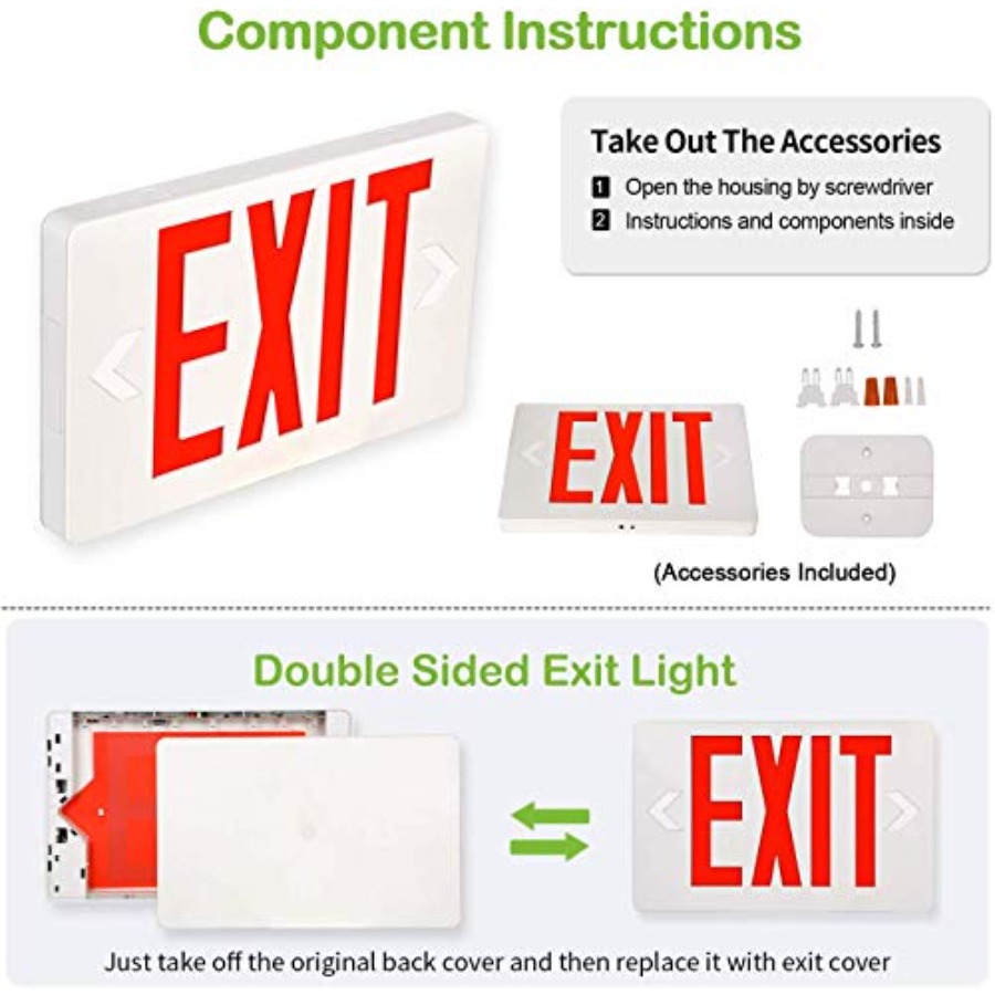 ป้ายทางออก LED แบบบางพิเศษ, ไฟ - Emergency Exit Sign บทวิจารณ์และราคา