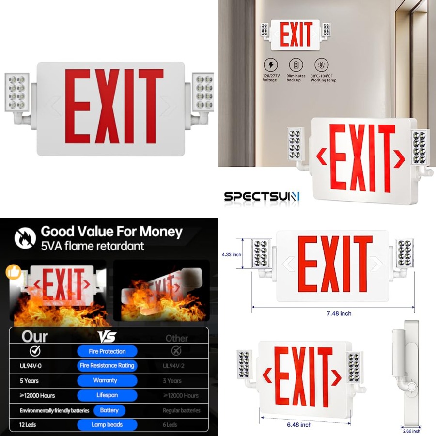 ป้ายทางออกฉุกเฉิน Spectsun 1 ช - Emergency Exit Sign บทวิจารณ์และราคา